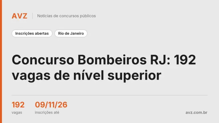 Concurso Bombeiros RJ: 192 vagas de nível superior