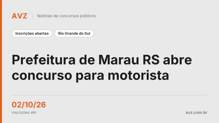 Prefeitura de Marau RS abre concurso para motorista