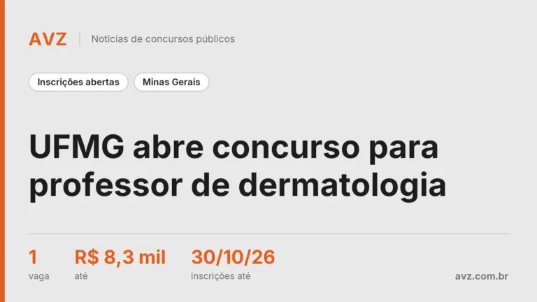 UFMG abre concurso para professor de dermatologia