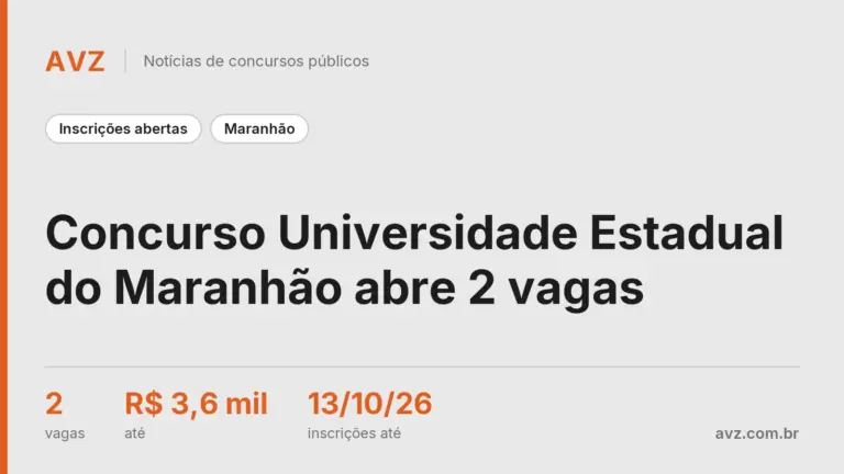 Concurso Universidade Estadual do Maranhão abre 2 vagas